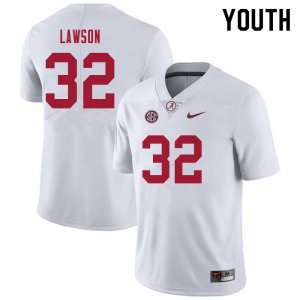 NCAA Youth Alabama Crimson Tide #32 Deontae Lawson Stitched College 2021 Nike Authentic White Football Jersey CF17L01KW